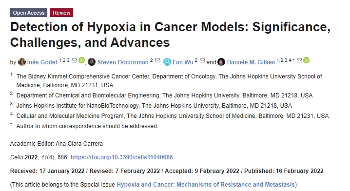 Daniele Gilkes Publication about detection methods for hypoxia